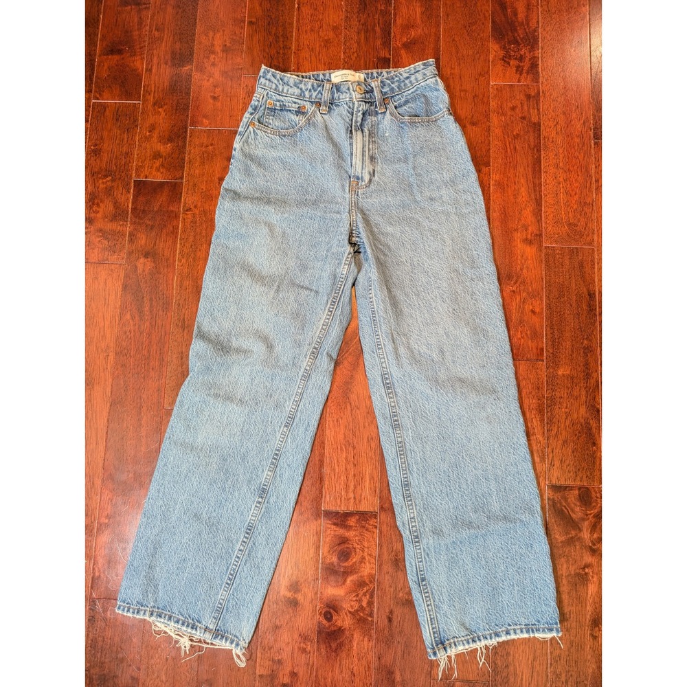 Abercrombie & Fitch Loose Jeans Womens 25/0 Short Light Curve Love High Rise Raw